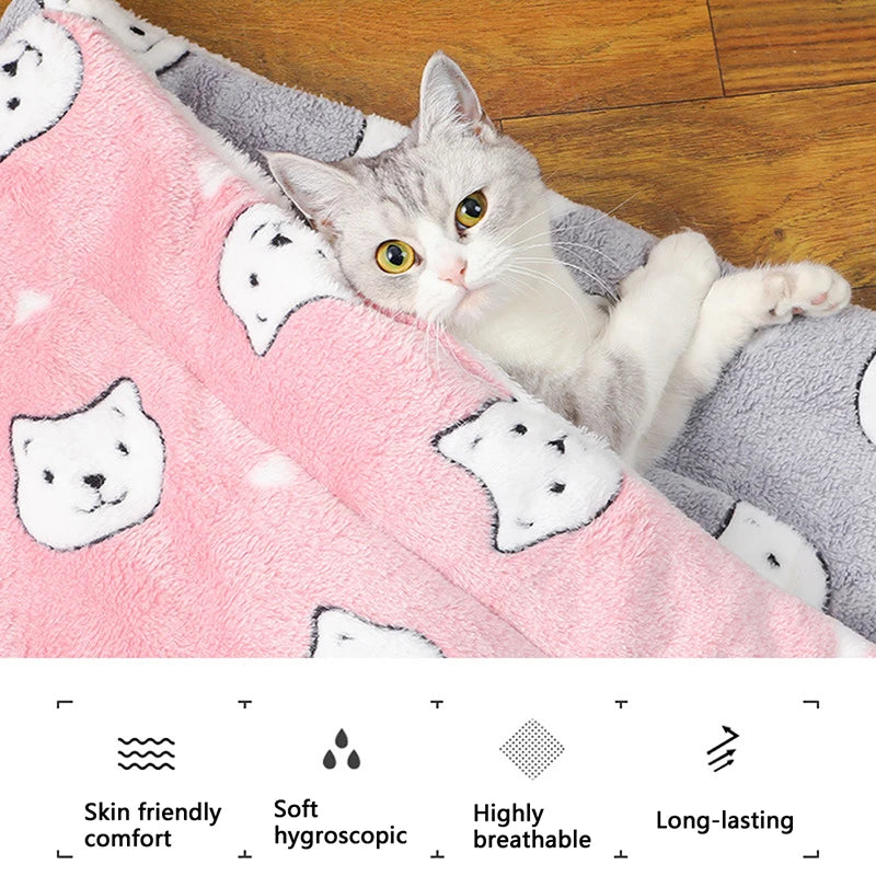 Flannel Pet Mat Dog Bed Cat Bed Thicken Sleeping Mat Dog Blanket Mat For Puppy Kitten Pet Dog Bed for Small Large Dogs Pet Rug