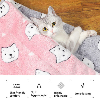 Flannel Pet Mat Dog Bed Cat Bed Thicken Sleeping Mat Dog Blanket Mat For Puppy Kitten Pet Dog Bed for Small Large Dogs Pet Rug