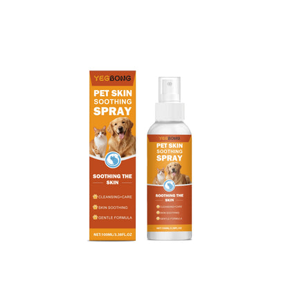 Pet Skin Soothing Spray - Gentle Formula Quickly Relieve Itching Discomfort Clean Skin Surface Daily Care for Dogs Cats