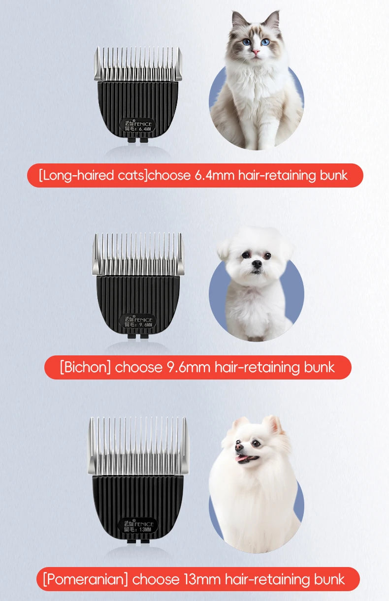 Fenice New Upgrade 5000mA Capacity Cordless LCD Screen Pets Dog Grooming Clippers Rechargeable Haircut Shaver for Trimming Salon