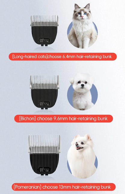 Fenice New Upgrade 5000mA Capacity Cordless LCD Screen Pets Dog Grooming Clippers Rechargeable Haircut Shaver for Trimming Salon
