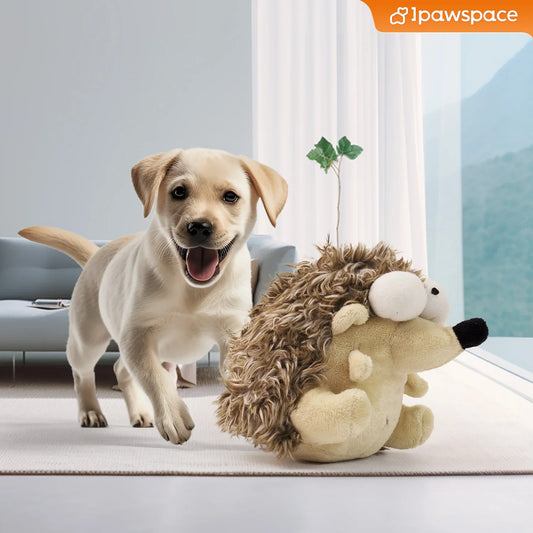 Rechargeable Interactive Dog Toy Motion Activated Vibrating Bouncing Jump Ball Bit Resistant Squeaky Wiggle Plush Toy