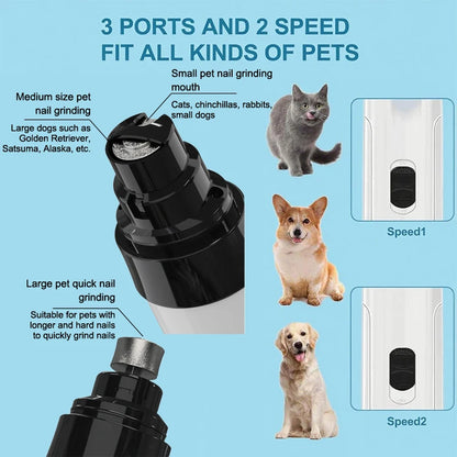 Silent Groom Pro Nail Grinder, 2025 Upgraded Silent Groomer Pro Nail For Dogs, Rechargeable USB Charging Pet Nail Grinder
