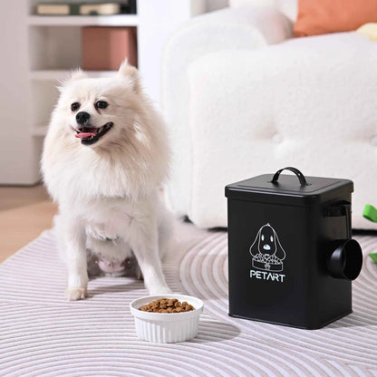 Dog And Cat Food Storage Container, With Spoon, With Desiccant, Waterproof, Large-Capacity Metal Sealed Jar, Not Easy To Deform