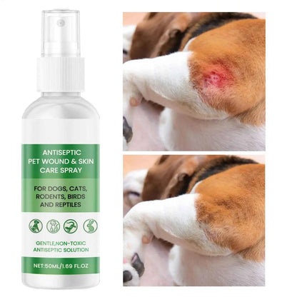 Dog Skin Soothing Spray 50ml Anti Itch Relief Pet Hot Spot Wound Care Moisturizer Cat Puppy Coat Healing Quick Absorb Liquid