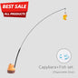 Simulation Capybara Cat Toys Interactive Bird with Bell Cat Stick Toy for Kitten Playing Teaser Wand Toy Pet Cats Supplies