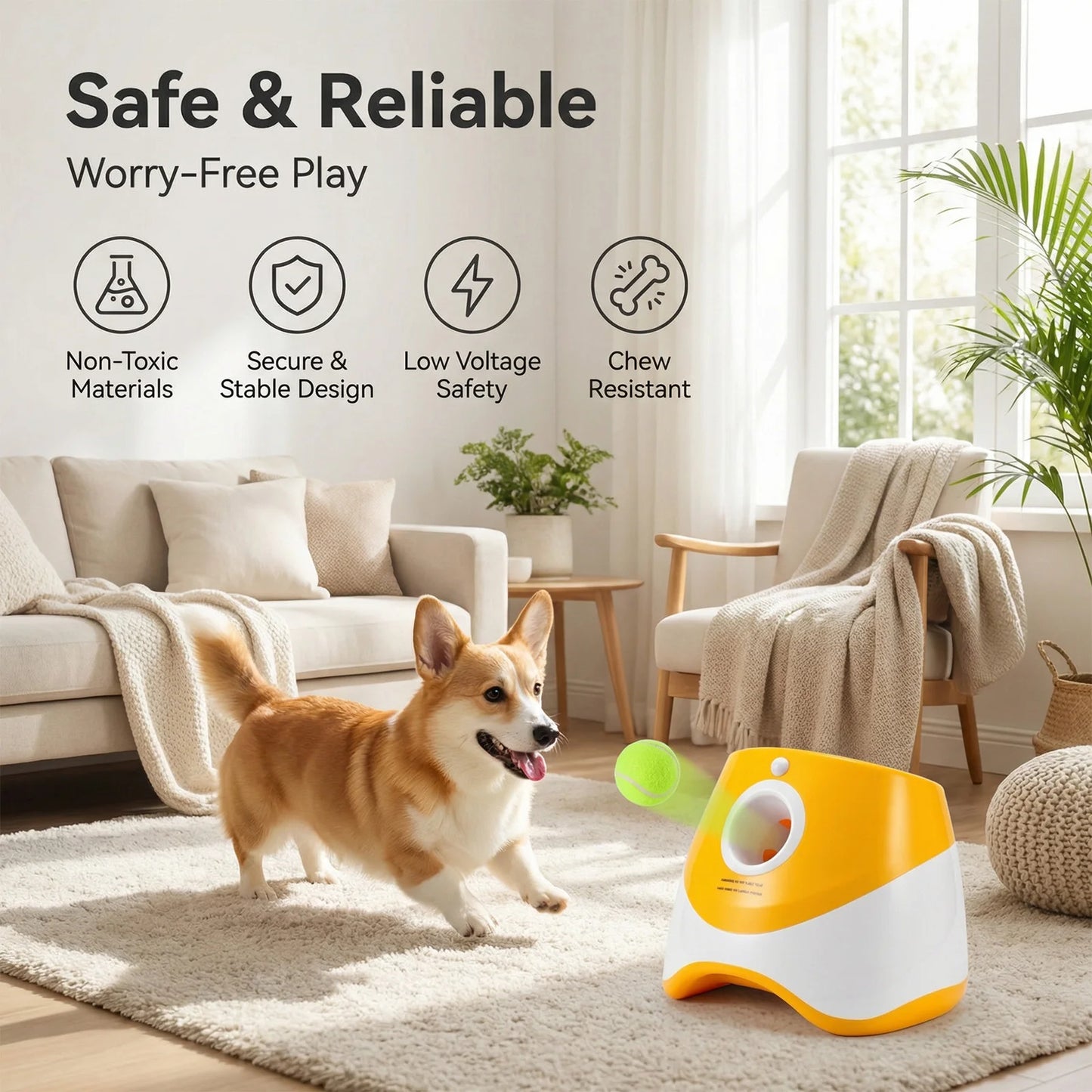 Dog Pet Toys Three-speed Distance Adjustment Automatic Throwing Machine Catapult 3/6/9m Tennis Launcher Pet Ball Throw Device