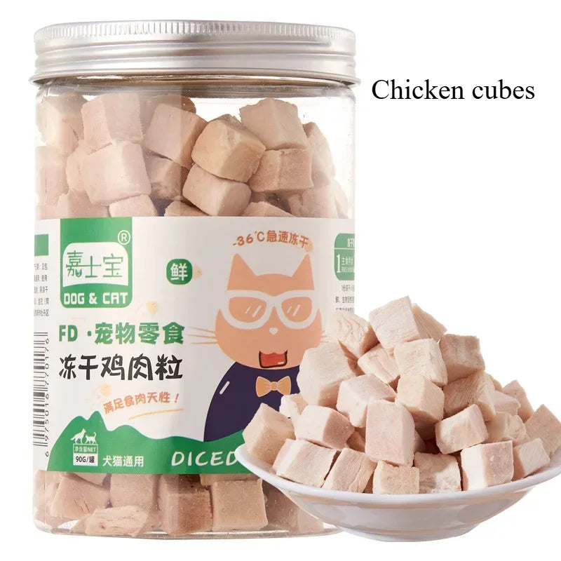 Pet Snacks Dried Chicken Breast Dog Snacks meat snacks pet Supplement Nutrition Chicken cubes Salmon Beef liver Duck meat cubes