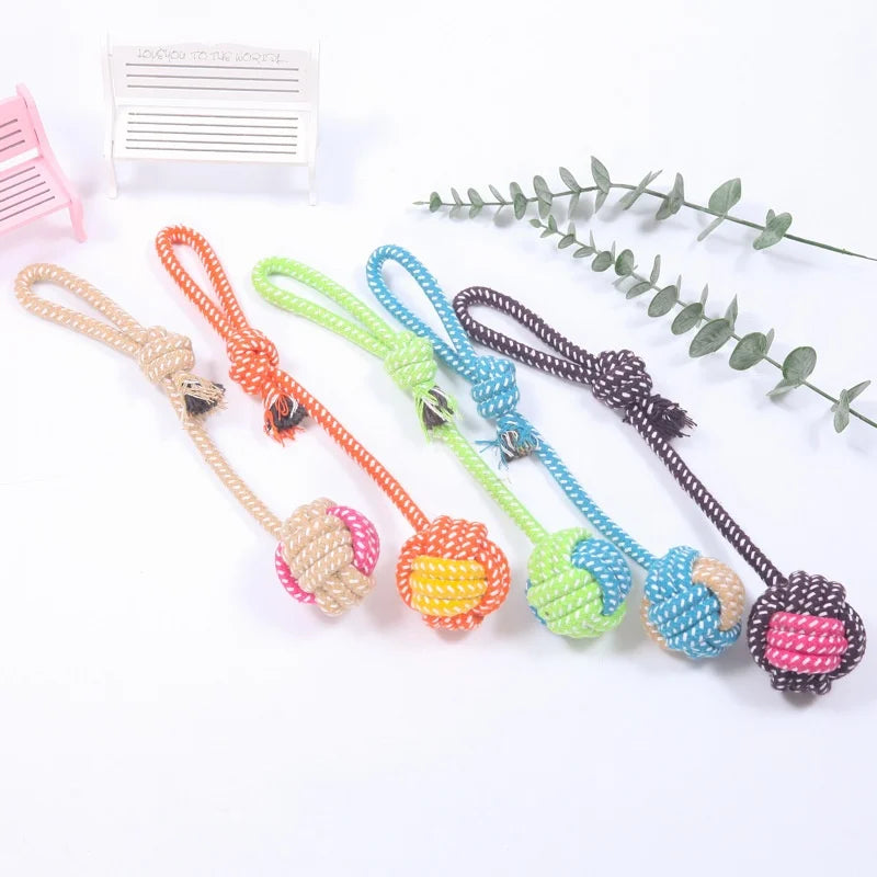 Mini Dog Toys Interactive Cotton Rope Chew Ball Toothbrush Puppy Toy for Teething Large Small Dogs Pet Accessories