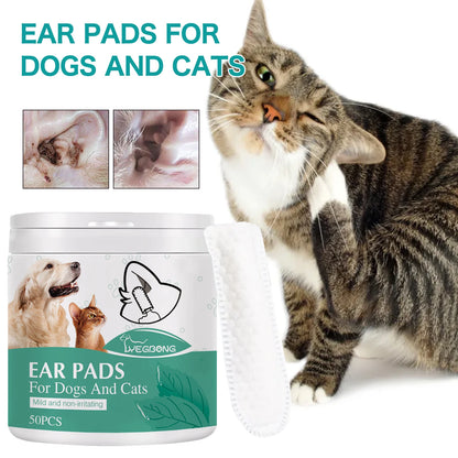 Pet Cleaning Finger Wipes Cats Dogs Remover Eye Tear Ear Mite Stains Disposable Cleaner Wipe Non-irritating Pets Beauty Products