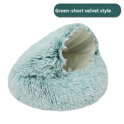 Pet Autumn and Winter Warm Shell Semi-Enclosed Cat Bed Pure Cotton Pet Cat Bed Semi-Enclosed Dog Bed Dog Bed Enclosed Cat Bed