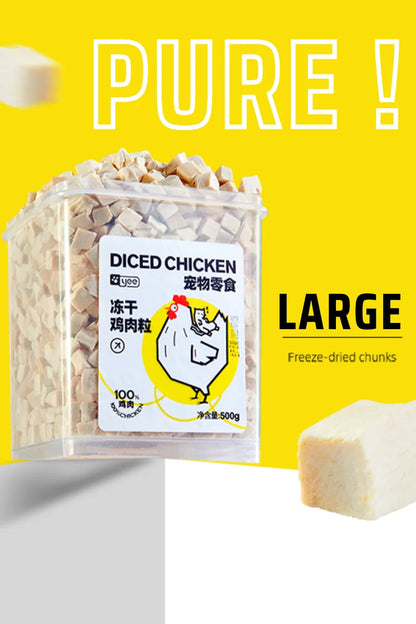 Freeze-Dried Chicken Treats 500g Bucket High-Protein Cat Dog Food Snack 0 Additives Natural Pet Rewards Factory Direct Wholesale