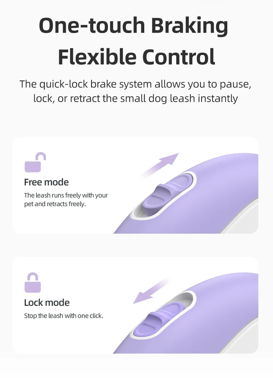 ROJECO Mini Automatic Retractable Dog Leash 3M Extendable Rope For Outdoor Travel Walking Hiking Pet Cat Dogs Traction Rope Lead