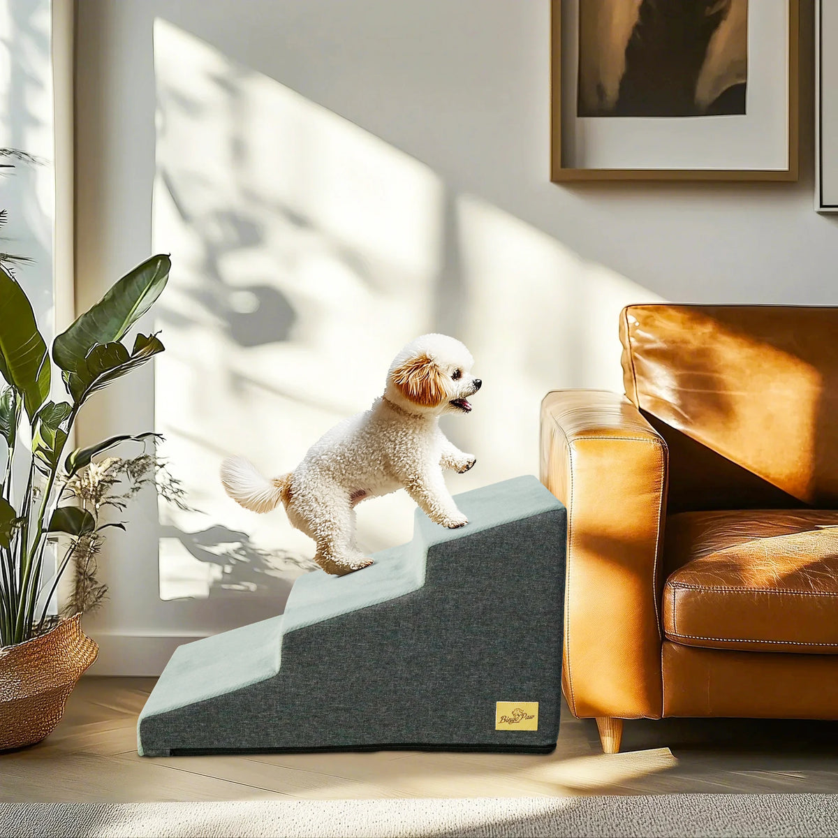 3/4/5 Steps Pet Dog Stairs Ramp High-Density Sponge Foam Dog Steps for Puppies Accessory for High Beds And Sofas