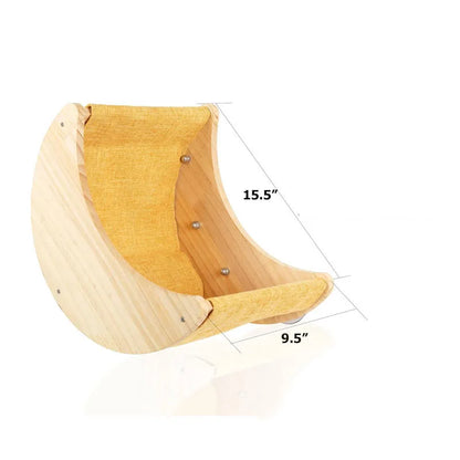 Hanging Cat Bed Hammock with Suction Cups Window Mounted Pet Swing for Cats Wooden Cat Cradle Space-Saving Wall Furniture