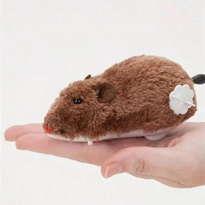 4 Color Cat Toys Wind-up Plush Mouse Toy for Cats and Dogs - Mechanical Movement Cloth Mouse, No Batteries Required