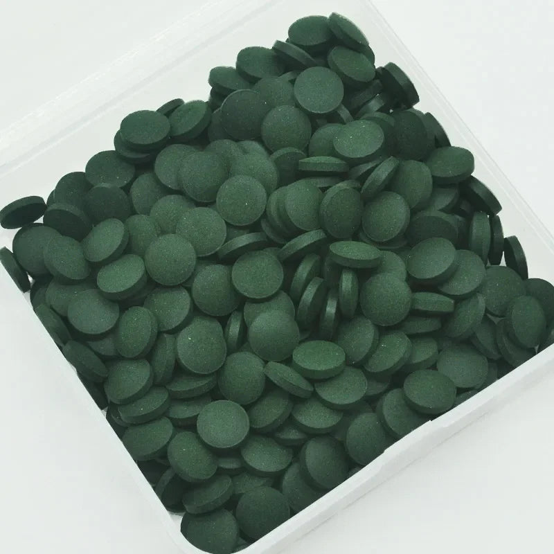 100pcs High Purity Spirulina Tablets Spiral Seaweed Enrichment Favorite Pets Food Fish Crystal Red Shrimp Fish Food Aquarium