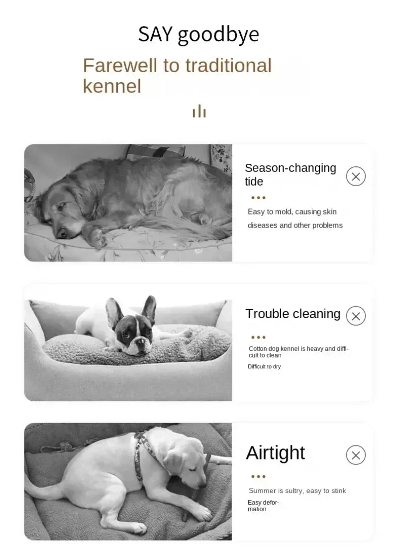 Foldable Elevated Pet Bed - Portable Camping Dog/Cat Bed with Washable Mat, Breathable Dog House for All Seasons