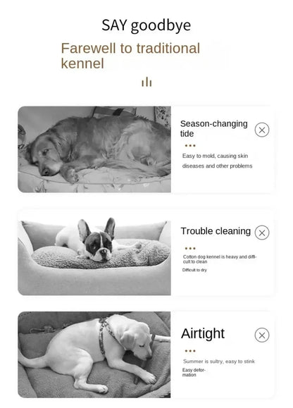 Foldable Elevated Pet Bed - Portable Camping Dog/Cat Bed with Washable Mat, Breathable Dog House for All Seasons