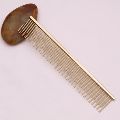 Copper Dog Grooming Combs Pet Boundary Knot Massage Tools Professional Salon Cat Hair Cleaning Crescent High Low Teeth 7817#