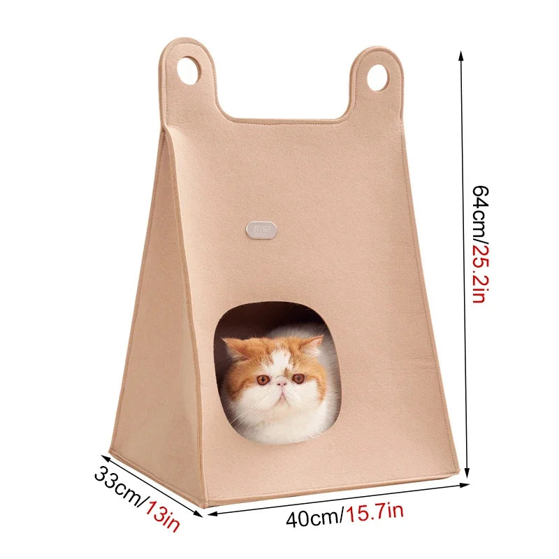 Felt Pet Nest Creative Breathable Collapsible Cat Bed House Warm Nest For Cat Portable Carrier Bag Outdoors