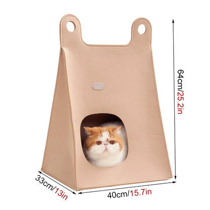 Felt Pet Nest Creative Breathable Collapsible Cat Bed House Warm Nest For Cat Portable Carrier Bag Outdoors