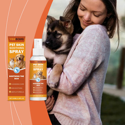 Pet Skin Soothing Spray - Gentle Formula Quickly Relieve Itching Discomfort Clean Skin Surface Daily Care for Dogs Cats