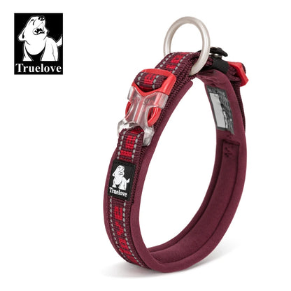TrueLove TLC50121 Reflective Neoprene Dog Collar with Matching Leash, Adjustable Nylon Collar for All Dog Sizes