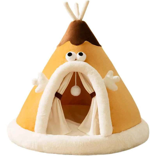Dog Nest Warm Dog Bed Four Seasons Universal House Type Triangle Tent Closed Cat Nest Dog House Cat Mat Dog Mattress Cat Bed