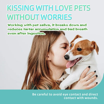 Mint Herbal Pet Teeth Powder - Anti-Tartar Formula for Dogs & Cats, Freshens Breath & Promotes Oral Health Naturally.