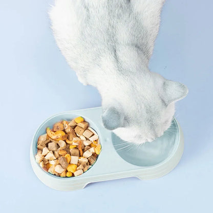 Double Pet Bowls 2 in 1 Candy Color Dog Food Water Feeder Pet Drinking Dish Feeder Cat Puppy Feeding Supplies Pet Accessories
