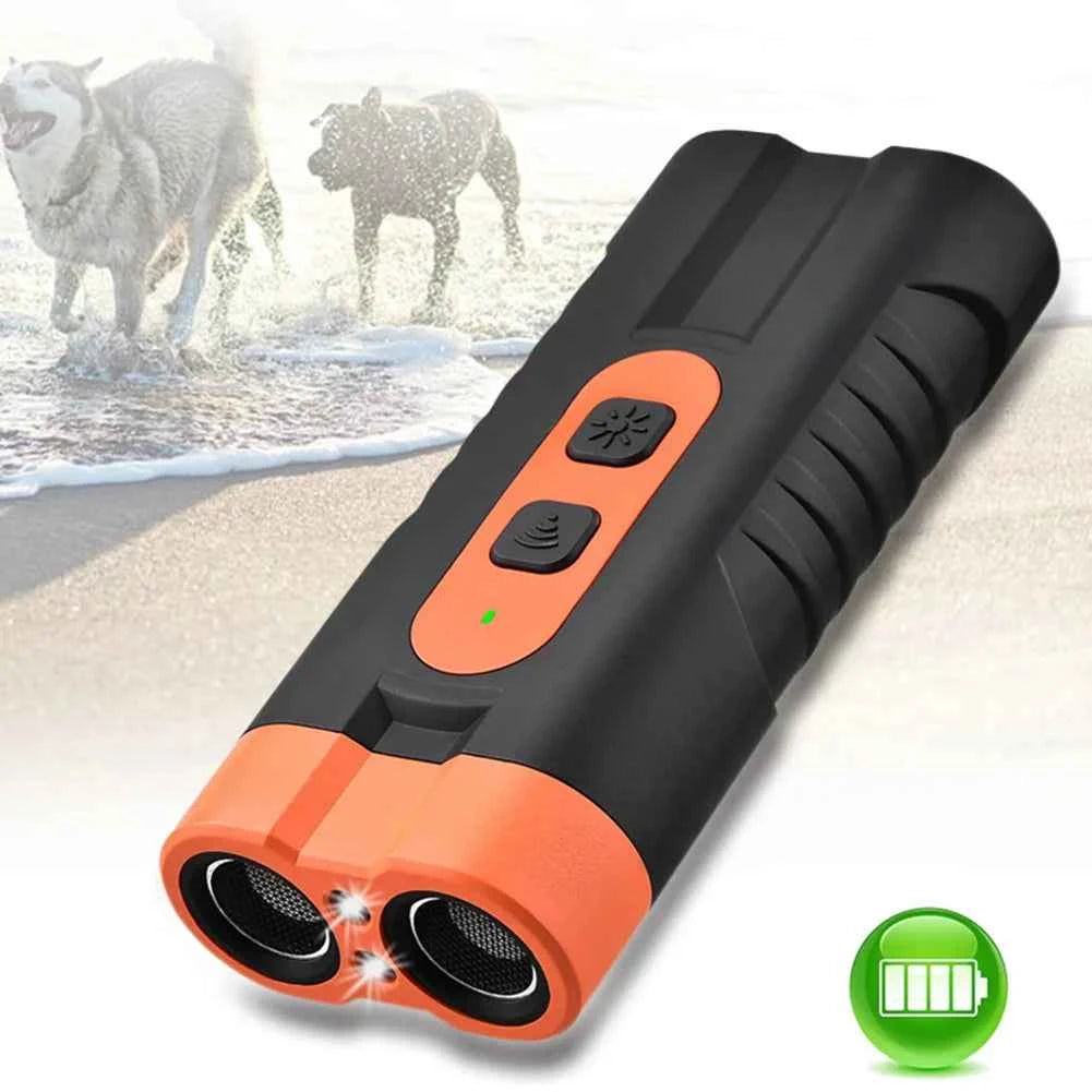 Ultrasonic Dog Repeller Rechargeable Anti Barking Device with LED Flashlight Dog Repellent Dog Training Device Safe for Dogs