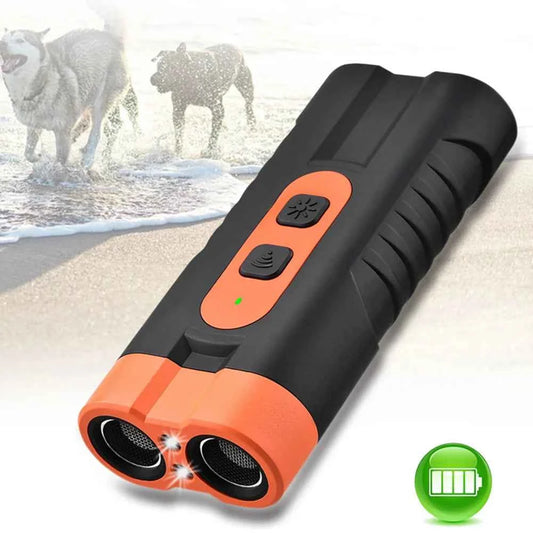 Ultrasonic Dog Repeller Rechargeable Anti Barking Device with LED Flashlight Dog Repellent Dog Training Device Safe for Dogs