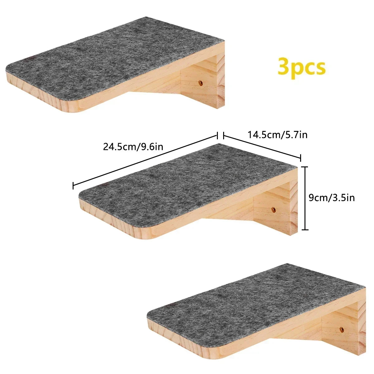 Wooden Cat Climbing Shelves Wall Mounted Cat Tree Sisal Scratching Post Pedal Hammock Indoor Kitten Playground Cats Accessories