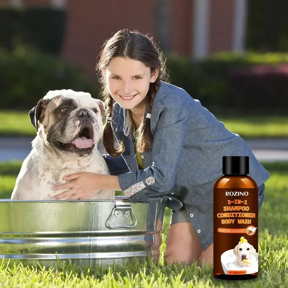 Dog Wash 3-in-1 Coconut Shampoo and Conditioner Plant-Based Organic Tearless Moisturizer Dog Shampoo and Conditioner Carpet