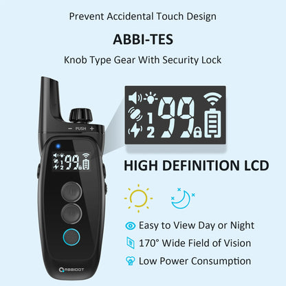 ABBIDOT T50 Dogs Training Electric Shock Collar for Pets 3300ft with LED Light Canine Equipment Supplies Accessories Power Strap