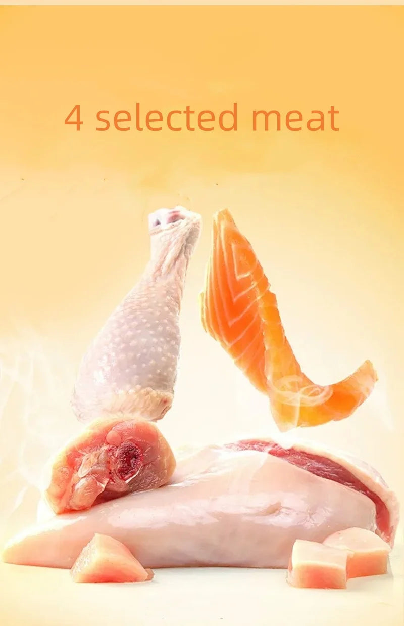 Cat Dog Snacks Freeze-dried Salmon Beef Rabbit Ostrich Meat Raw Bone Meat Mixed With Grain Protein Fresh Meat Pet Supplies