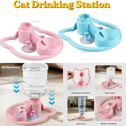 No-Electric Gravity Cat Water Fountain Splash Resistant Anti-spill Water Bowl Indoor Pet Auto Water Drinking Accessory