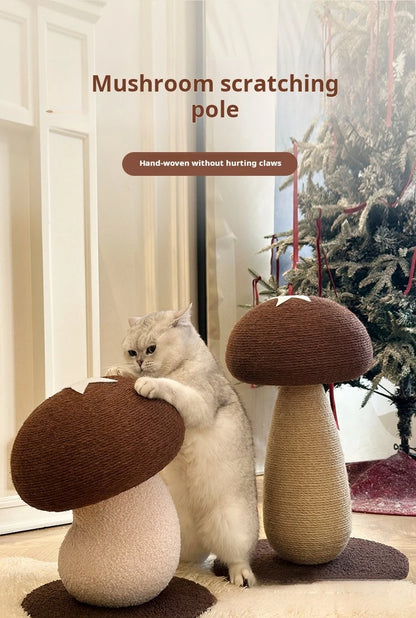 Mushroom Sisal Cat Scratching Post & Board, Vertical Claw Grinding Pad, Durable Non-Shed Cat Scratching Supplies