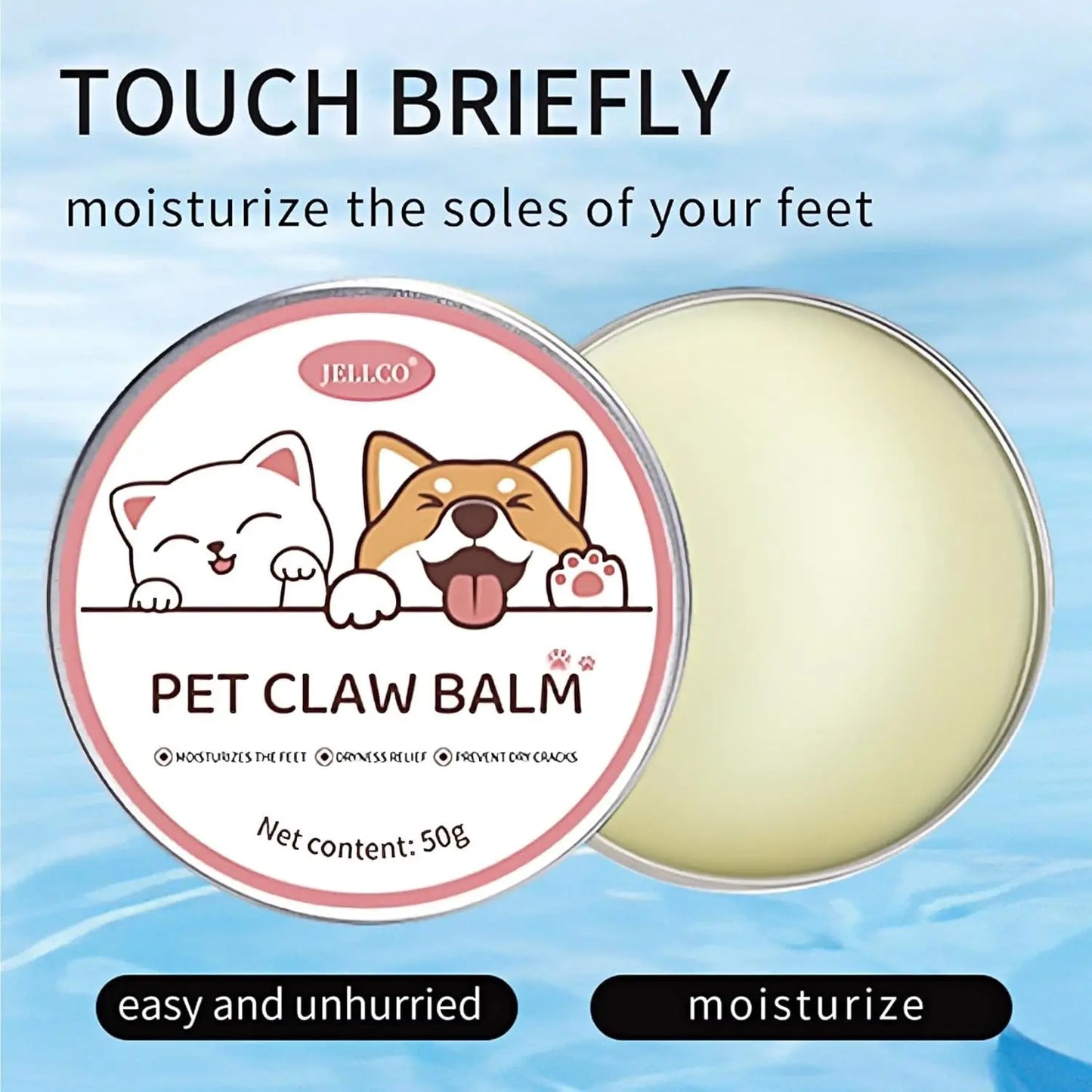 50g Pet Foot Moisturizing Cream Paw Balm for Cat Dog Natural Plant Pet Nose Protector Paw Autumn Winter Care Foot Moisturizer