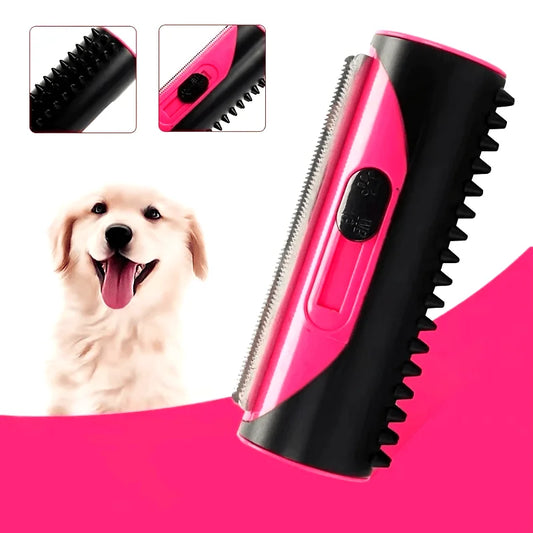 ABS Stainless Steel Pet Hair Remover Brush, Double Sided Grooming Tool for Sofa Carpet Dog Cat Shedding Accessories