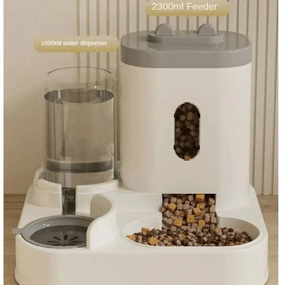 KJ Automatic Feeder Dog Cat Food Bowl with Water Fountain Large Capacity Pet Food Storage Dispenser Container Puppy Pet BB