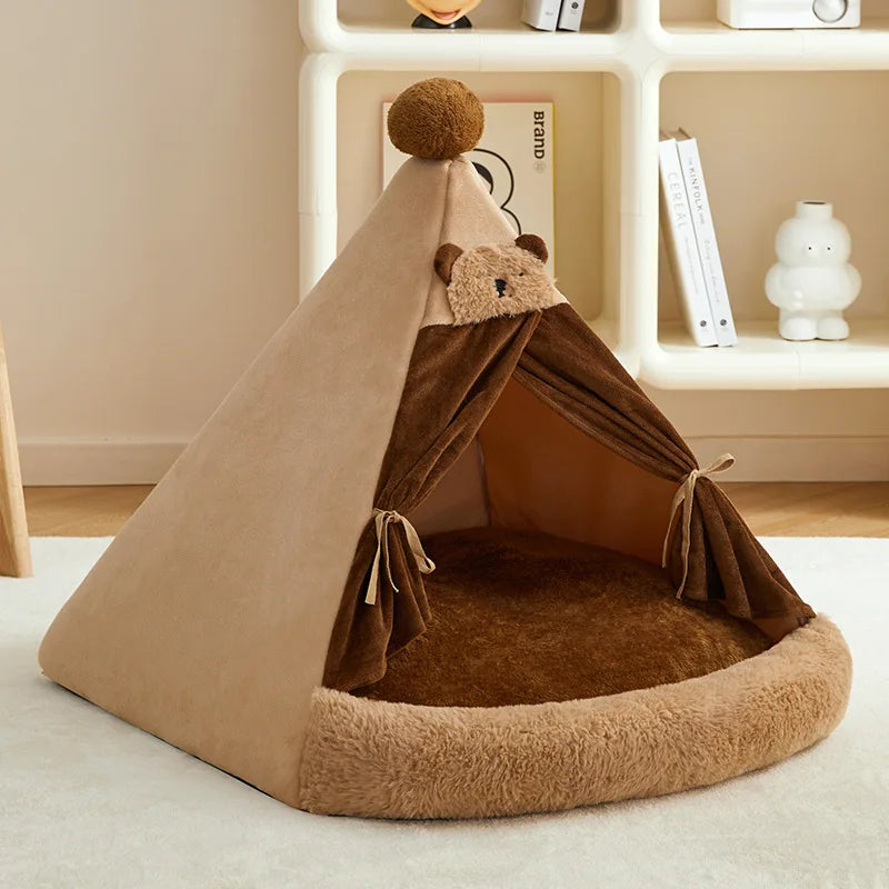 All Season Semi Enclosed Cat Dog Pet House Warm Winter Tent Shelter Wholesale Cat House Cat Accessories Cat's Nest Keeps Warm