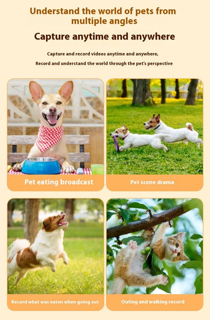 Waterproof Mini Body Camera for Dogs Cats, Outdoor Adventures Pet Camera Cam Smart Collar HD 1080P WiFi App with Video Recording