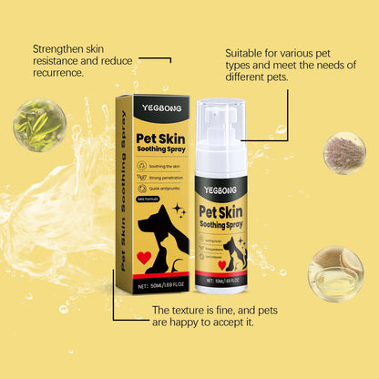 Yegbong Pet Skin Care Spray Gentle Formula Soothing Disconforts Lasting Moisturizing For Dogs Cats Pets Cleaning Products 50ml