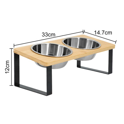 15° tilted heightened pet bowl heightened dog bowl with stainless steel food bowl feeder suitable for cats and puppies