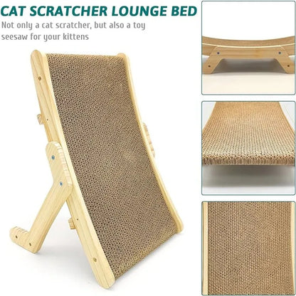 Wooden Cat Scratcher Scraper Detachable Lounge Bed 3 In 1 Scratching Post For Cats Training Grinding Claw Toys Cat Scratch Board