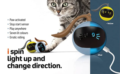 Pet AI Smart Cats Toy Usb Rechargeable Rotation Petanque Ball  Automatically Avoid Obstacles Toys Interactive Games Fun Cat Ball