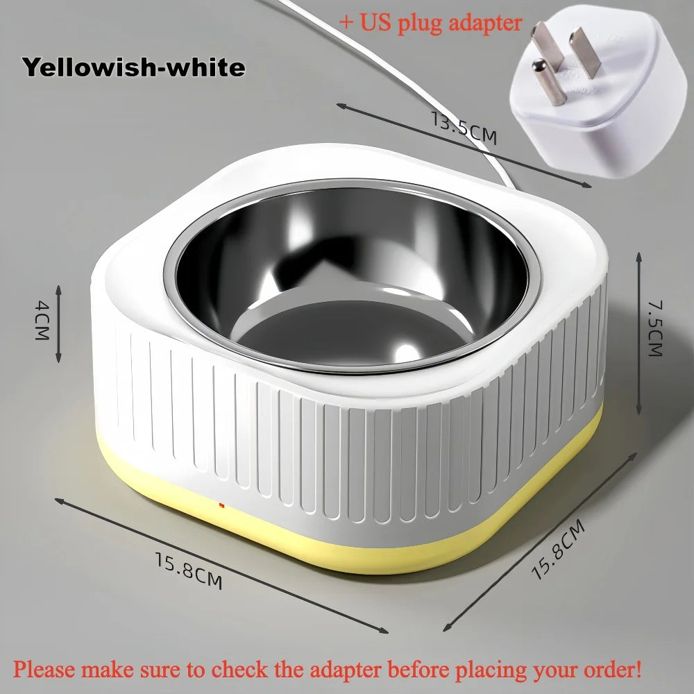 Pet Heating Bowl for Water/Food Cat Bowl Heating Noiseles Keep Warming Dog Water Bowls Winter Constant-temperature Pet Supplies