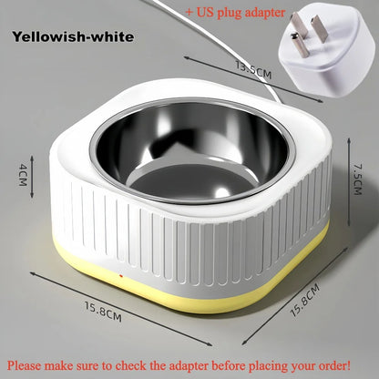 Pet Heating Bowl for Water/Food Cat Bowl Heating Noiseles Keep Warming Dog Water Bowls Winter Constant-temperature Pet Supplies